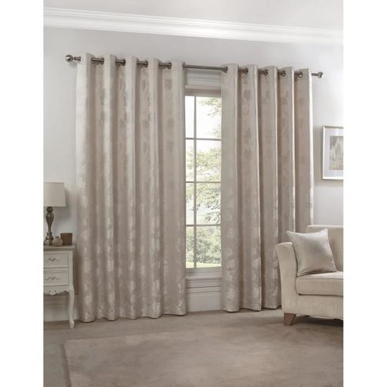 Tende Jacquard Damascate Catherine Lansfield – 2 Pannelli Foderati, 168x183 Cm, Colore Oro Champagne - 5