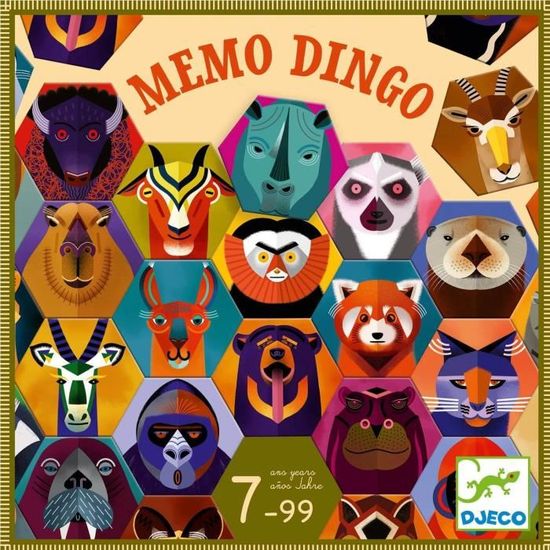 Jeu de mémoire - DJECO - Memo Dingo - 80 cartes - Marron - 20 min