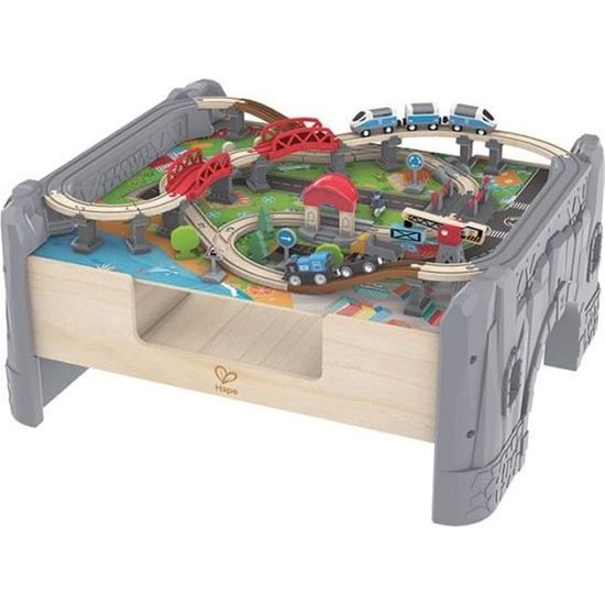 Table D'Activité Bébé Hape En Bois - Labyrinthe Boulier & Train Jungle Pour Enfants 1 An