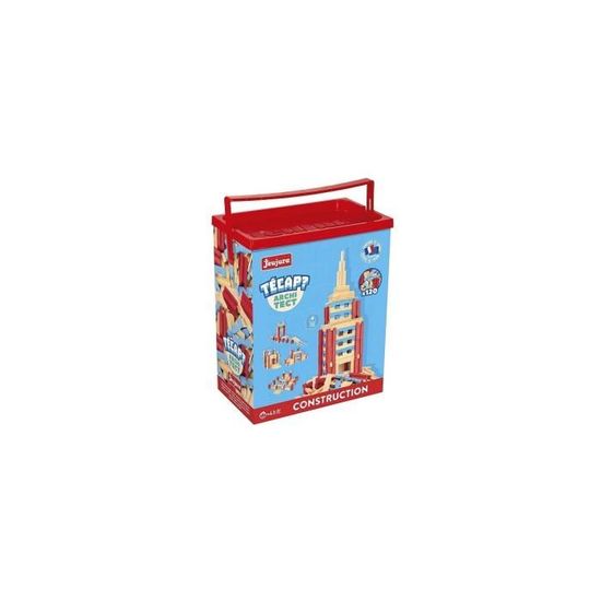 Jeujura Tecap Architect - Barile Da 120 Tavolette In Legno - Gioco Di Costruzione Francese Per Bambini Dai 4 Anni - Case, Castelli E Fantasia