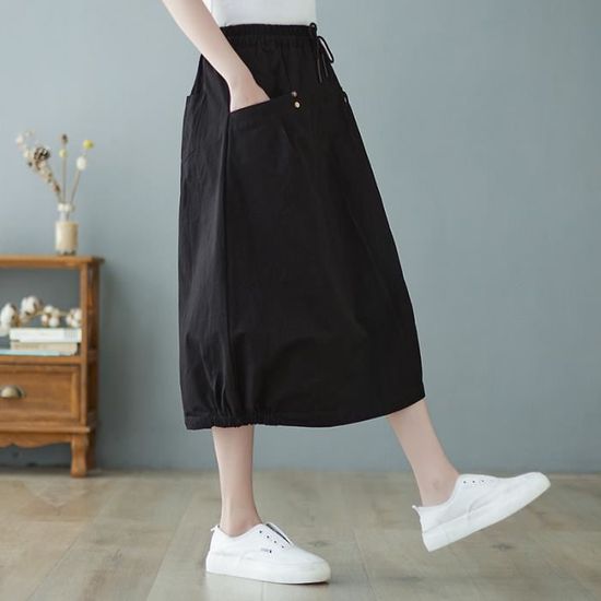 Jupe-short Femme élégant - Skort Taille Haute Asymétrique Avec Boutons - Printemps-été - Mini Jupe Pantalon Pratique