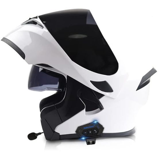 Casque Moto Integral Modulable Casque Bluetooth FlipUp Helmet avec Casque Moto Integral Modulable Casque Bluetooth FlipUp Helmet avec