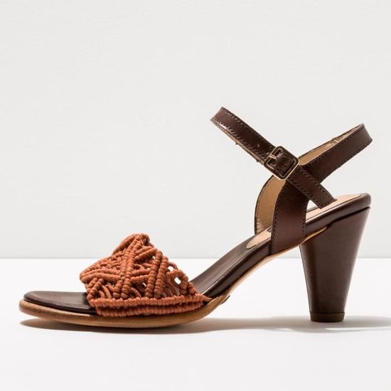 Sandales à Talons Bobines NEOSENS - Cuir Marron - Taille 36 EU - Très Bon État (Légères Traces)