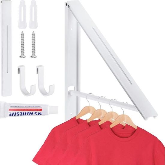 2 Pièces Cintre Mural Pliable 90° En Acier Inoxydable - Étendoir à Linge Pour Salle De Bain