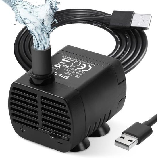 Suinga Pompe Submersible Idra – 1300 L/h – 2,2 M Hauteur – Mini Pompe Fontaine Aquarium Étang – Débit Réglable