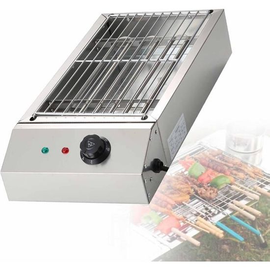 vertes BBQ de Table Barbecue Électrique 4800W en Acier Inox, Très Grand