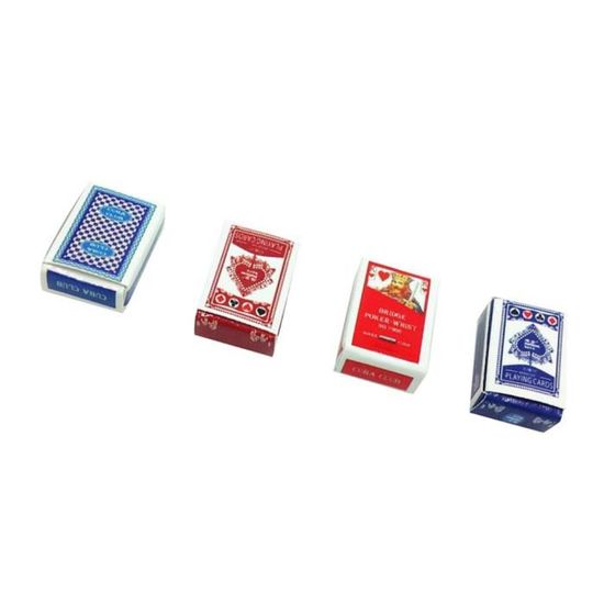 4 Sets Jeux de Cartes Poker Papier 1-12 Miniature Jouet pour Poupée Dollhouse Accessoire M1373