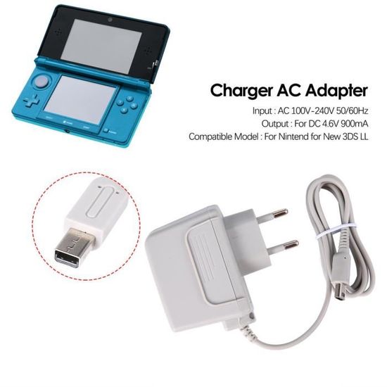 Chargeur de voyage prise ue US pour Nintendo NEW 3DS XL AC 100V-240V  adaptateur secteur pour Nintendo DSi XL 2DS 3DS XL - White - DLX0308A01083