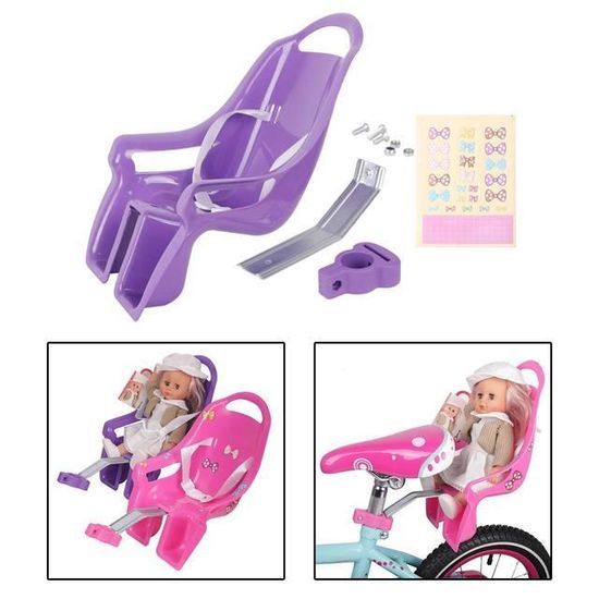 Siège De Vélo Pour Poupée - Avec Ceinture à Clip, Pour Filles, Pour Attacher La Poupée Pendant La Balade