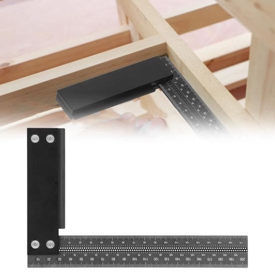 12 Pouces Equerre Menuisier En Alliage D'aluminium, Regle Triangle Métrique Pour Mesure D'angle Charpentiers Ingénieurs (Bleu) - Bricolage