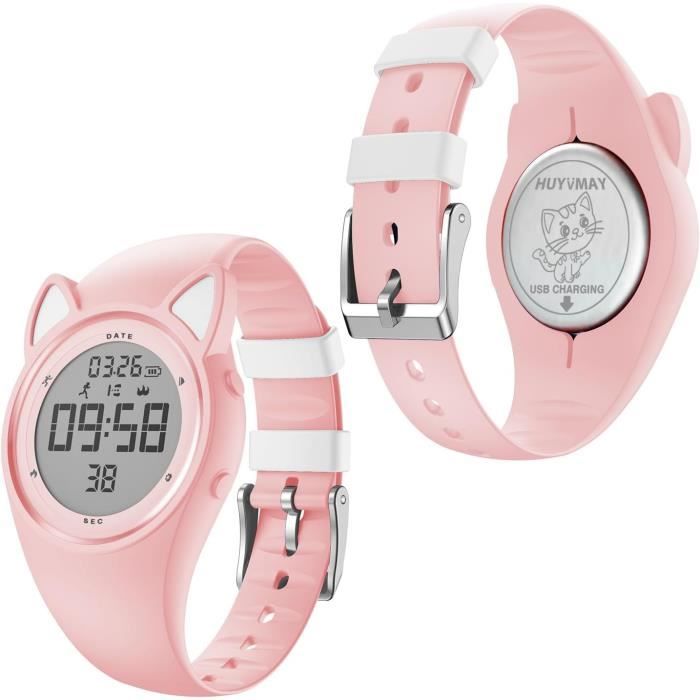 Non Connectée Podomètre Montres sans App, Montre Rechargeable à Durée de Vie de la Batterie de