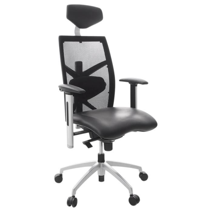 Fauteuil de bureau ergonomique 'TOKYO' en PU noir