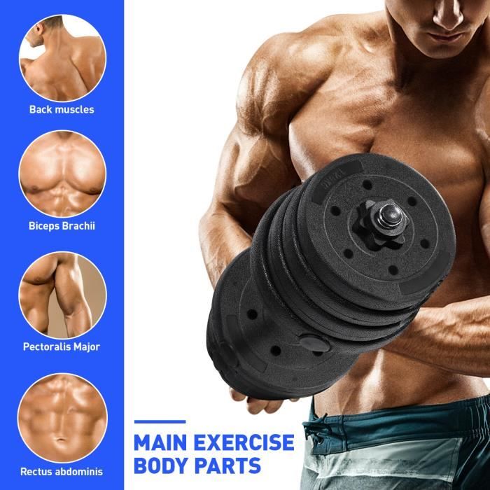 Kit Haltère Musculation - 30KG - Adjustable Haltères