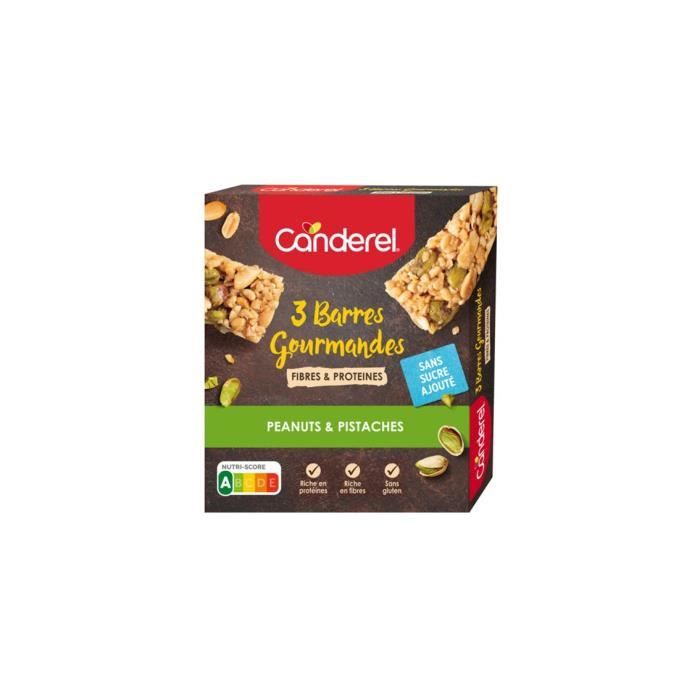 Barres pistache et peanuts Canderel, 3x35g - DDM : 29/11/22