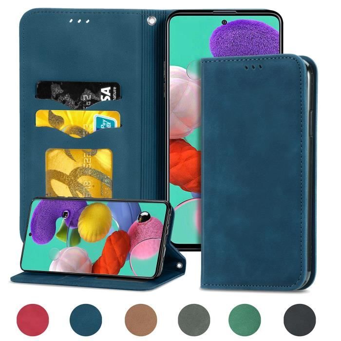 Housse de protection pour Samsung Galaxy Note 20 (Bleu ) type portefeuille (support carte de credit)