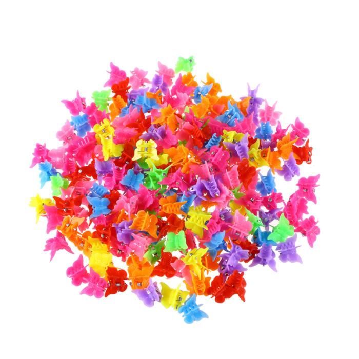 200 pièces mignon couleur mixte mâchoire Mini papillon pinces à cheveux griffes accessoires épingles à pour filles