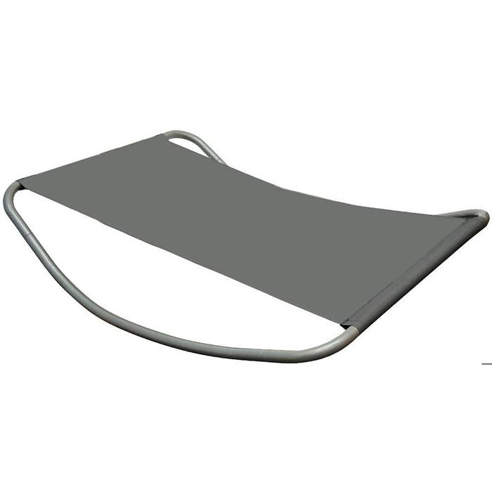 Transats à Bascule XXL - lit pour se bronzer et balancer - gris - grande ca. 200x130x32 cm - robuste structure métallique - desig...