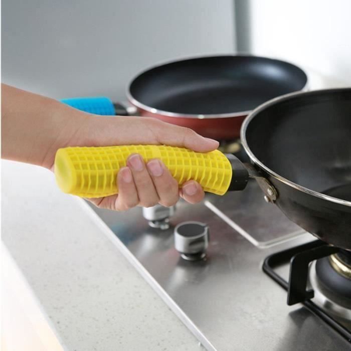 Housse de poignée casserole manche en Silicone Résistant chaleur couleur aleatoire ma32131