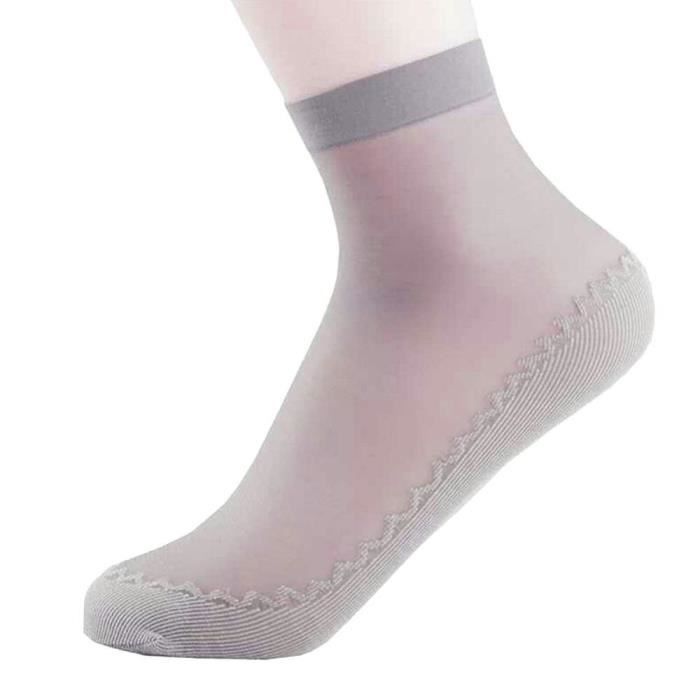 Accessoires Fitness - Musculation,4 paires eté automne bambou Sport Yoga chaussettes femmes mince cristal Transparent - Type Gris