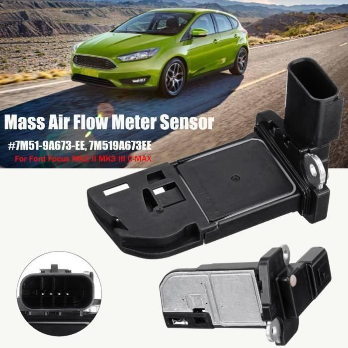 Capteur de débitmètre d'air massique 7M51-9A673-EE - 7M519A673EE pour Ford Focus MK2 II MK3 III C-MAX 1.6 2.0 TDCI His63290