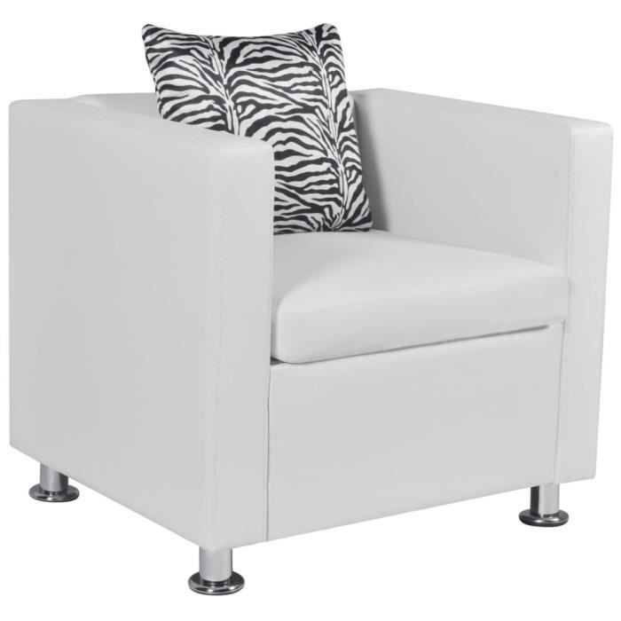 Fauteuil Blanc Similicuir