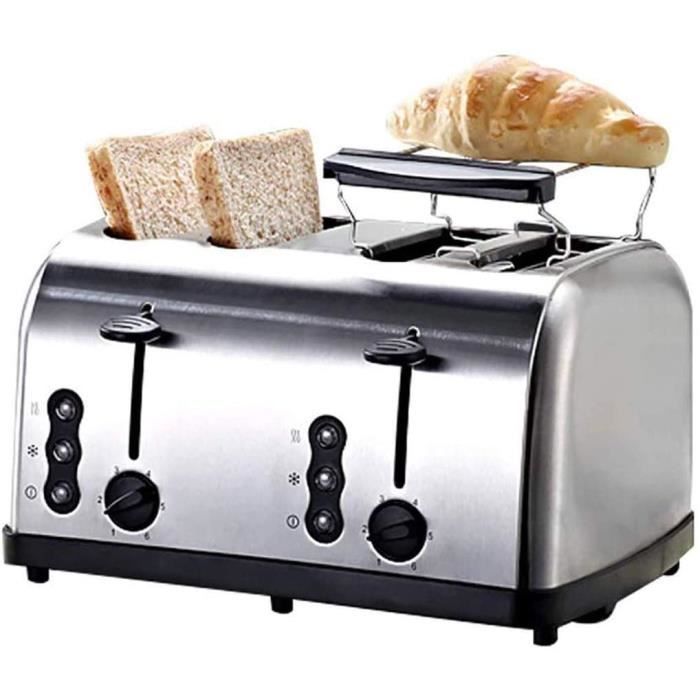 TOASTER YHLZ Grillepain 4 machine tranche de pain Grillepain a 6 Stalls de cuisson et peut ecirctre cuit sur les deux cocircteac1459