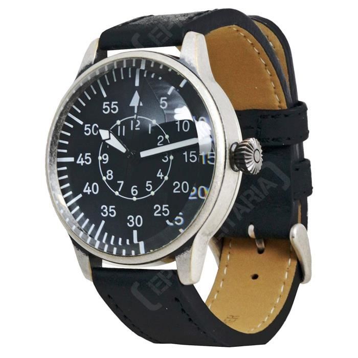 Mil-Tec Montre d'aviateur rétro mécanique. Dial
