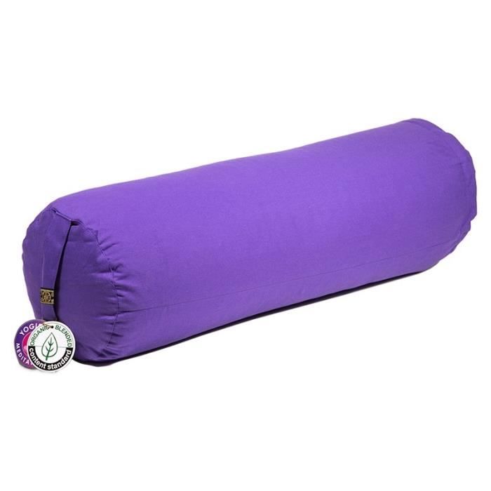 bolster cylindrique coton BIO 60x20 Violet