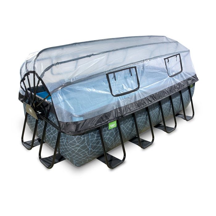 EXIT Stone, Piscine hors sol, Rectangle, 7020 L, Gris, Child & adult, 5 personne(s)