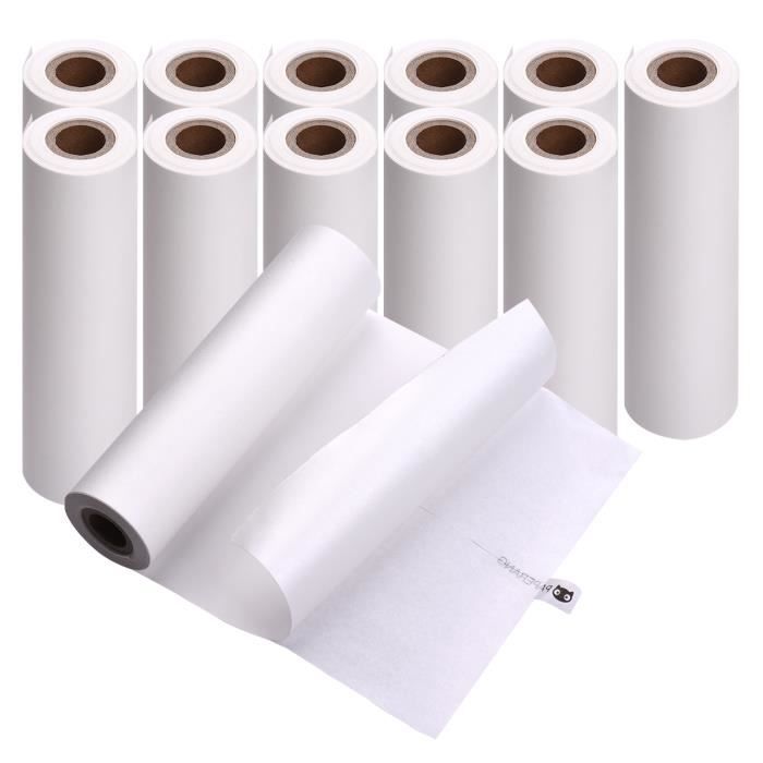 PAPERANG 12 rouleaux 111x30mm papier thermique Auto-adhésif Papier collant Sans BPA pour imprimante thermique PAPERANG C1