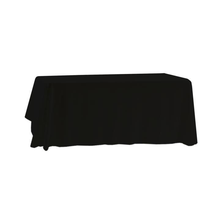 Lot de 10 NOIR Nappe en polyester rectangulaire 150cm x 255cm