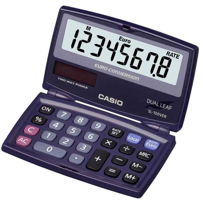 calculatrice de poche SL-100 VER,alimentation solaire/