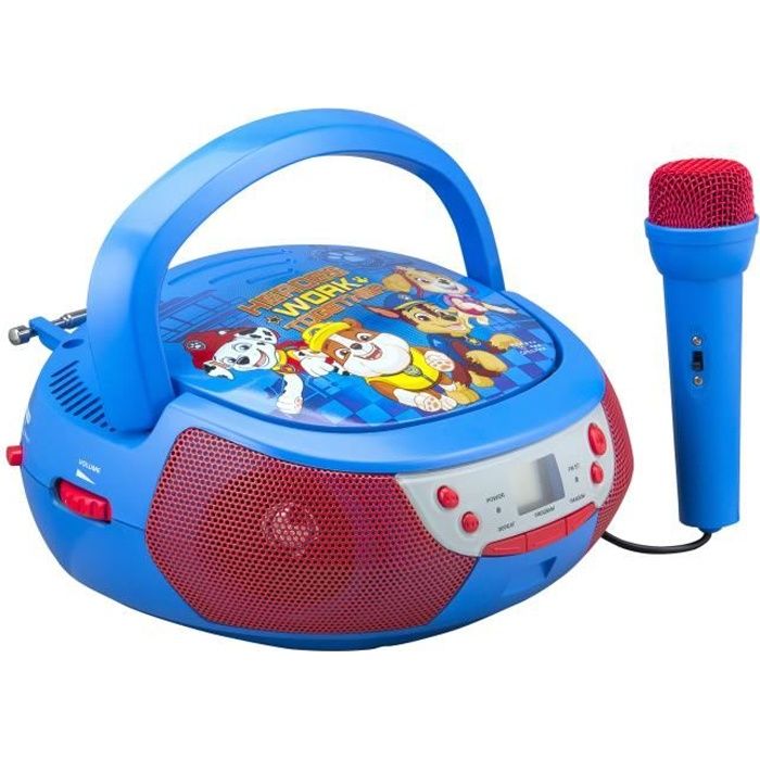 PAT PATROUILLE Lecteur CD Boombox avec un microphone enfant