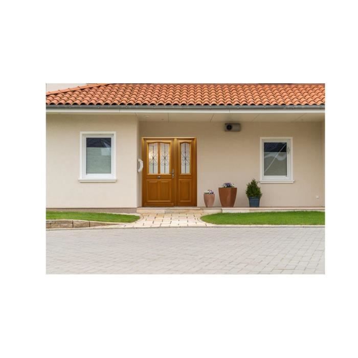 Porte D'Entrée Tiercee En Bois Exotique 'Modele Caro', 215 X 140 Poussant Gauche
