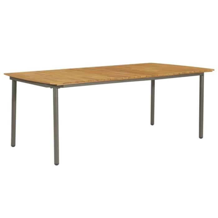 VidaXL Table de jardin 200x100x72 cm Bois d'acacia solide et acier