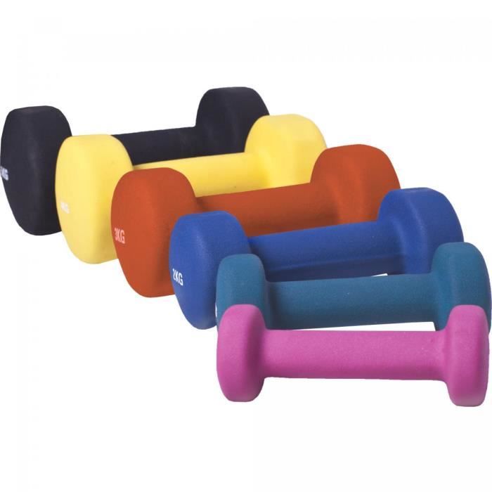 Lot de 6 paires d'haltères fitness en vinyle