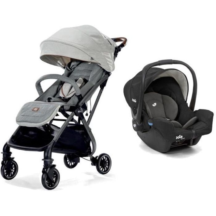 JOIE Tourist 2en1 - Poussette compacte pliable avec siège auto GEMM - Jusqu'à 15Kg - Gris Osyter