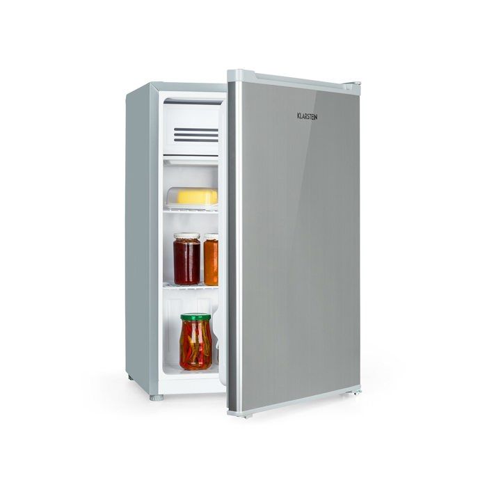 Klarstein Hudson Réfrigérateur 88 litres avec compartiment frais- éclairage led - 3 clayettes verre - gris