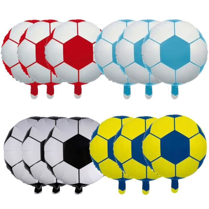 12pcs 18 pouces ballon de football en aluminium de de en de métallique décoration mylar (noir blanc, bleu, BALLON DE FOOTBALL