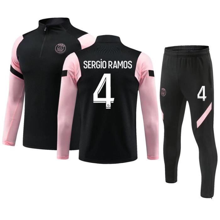 Maillot de Football Paris 2020-2021 Collection de Paris 4 Sergio Survêtement de Entraînement Tenue de Training Noir pour Enfant