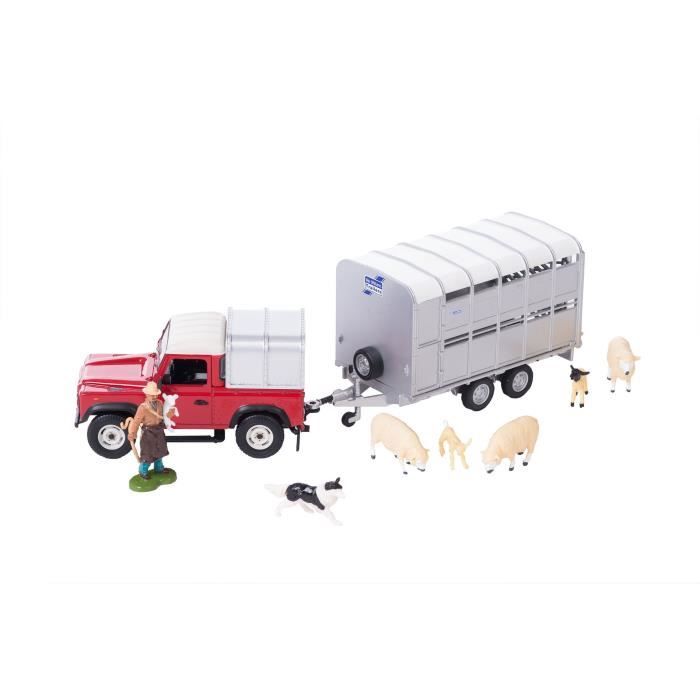 BRITAINS Coffret Elevage de Moutons : véhicule, remorque, fermier et 6 animaux