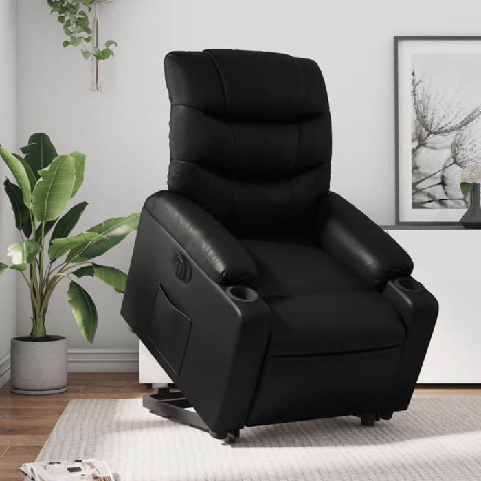 Fauteuil Inclinable électrique En Similicuir Marron - Réglage Dossier Et Repose-pieds - Charge 110 Kg