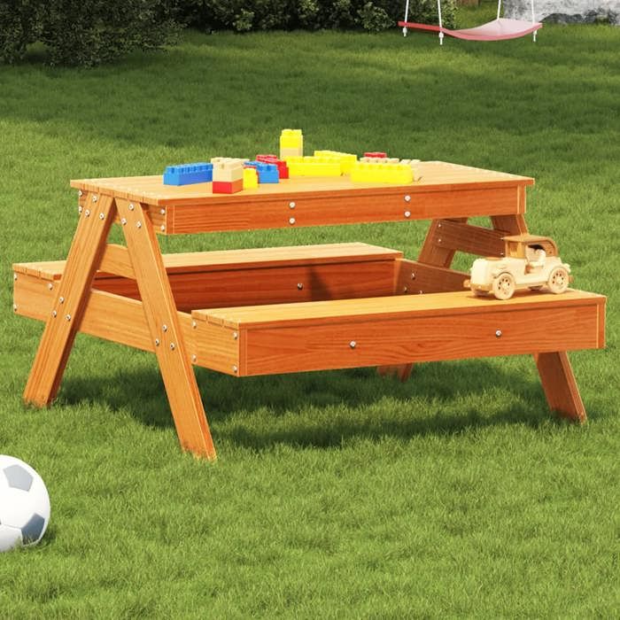 vidaXL Table de pique nique enfants Bois de pin - vue 2