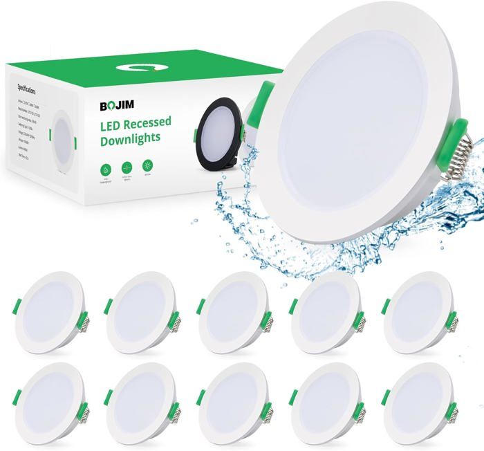 Spot LED encastrable Alba extra plat carré 3W 2700K noir IP65 dimmable