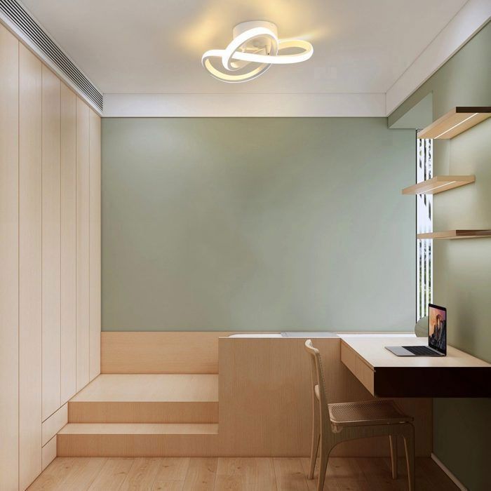 Plafonnier LED - NETTLIFE - blanc LED Plafonnier - 17W - 3000K (Blanc chaud) - Métal 25 5x25 5x3 cm