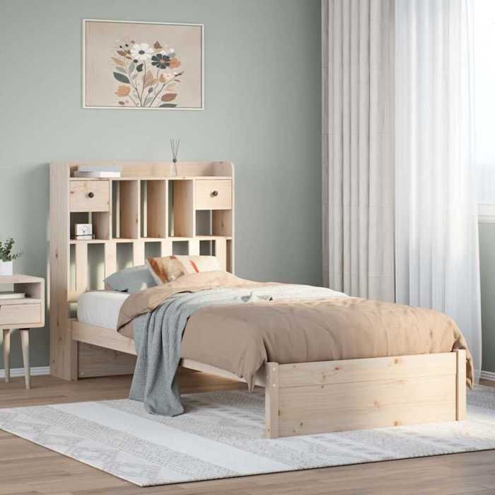 SALE 2025Lit bibliothèque - Lit 1 personne - 75x190 cm - bois de pin massif 25.65 Kg 3727