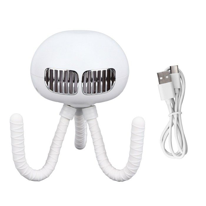 Ventilateur de poussette rechargeable par USB silencieux portable idéal pour la maison et les activités extérieures blanc. - Yimai