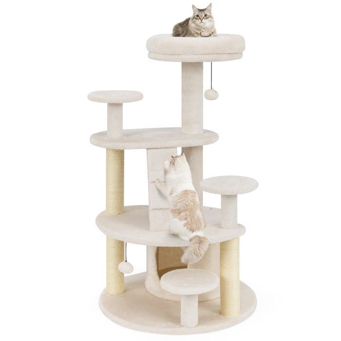 Meilleurs prix pour Arbre à chat - HELLOSHOP26 - Multi-niveaux - 64 x 60 x 101 cm - Condo rembourré - Poteaux en sisal