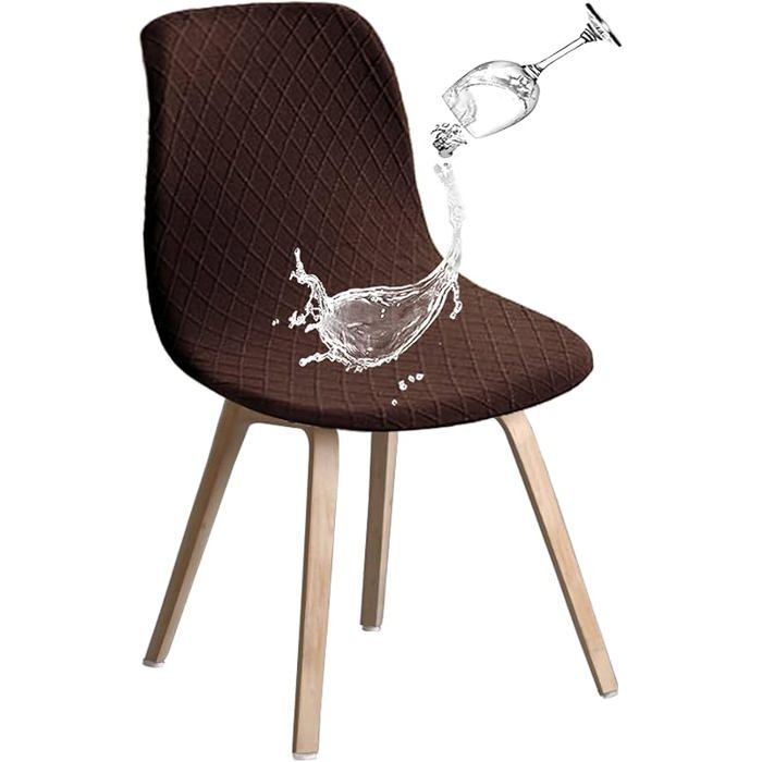 1Pc Housse de Chaise Scandinave XJYDNCG Extensible - Rétro - Marron