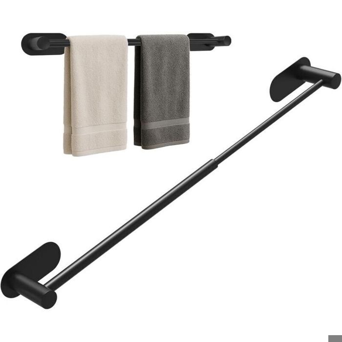 Porte-serviette rétractable inox 43-65 cm sans perçage pour salle de bain